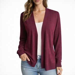 Elegant Burgandy Women's Cardigan